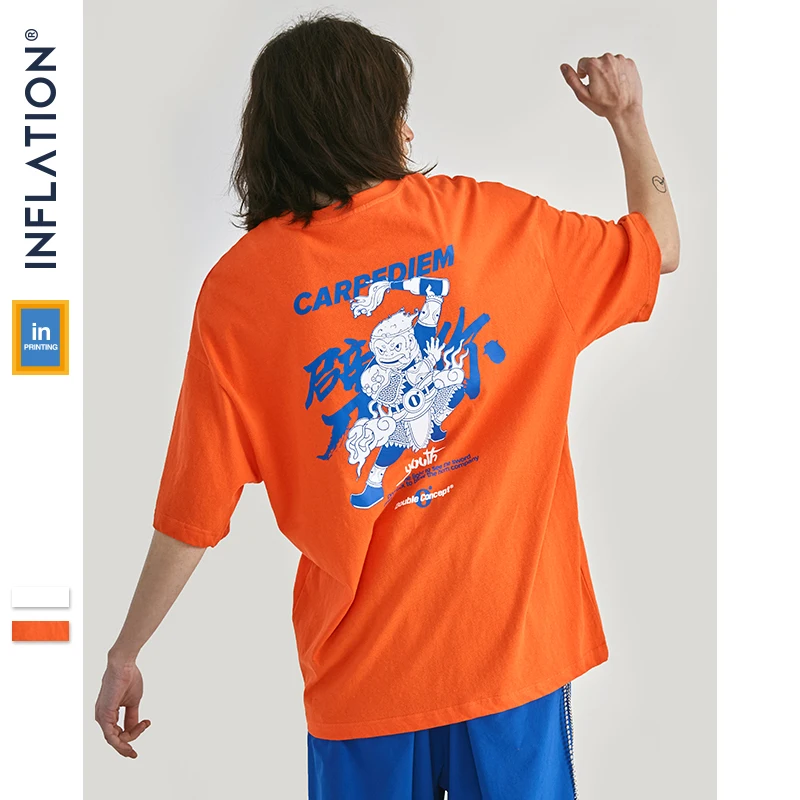 INFLATION x двойная концепция уличная Мужская футболка Camisetas Hombre Забавные футболки с