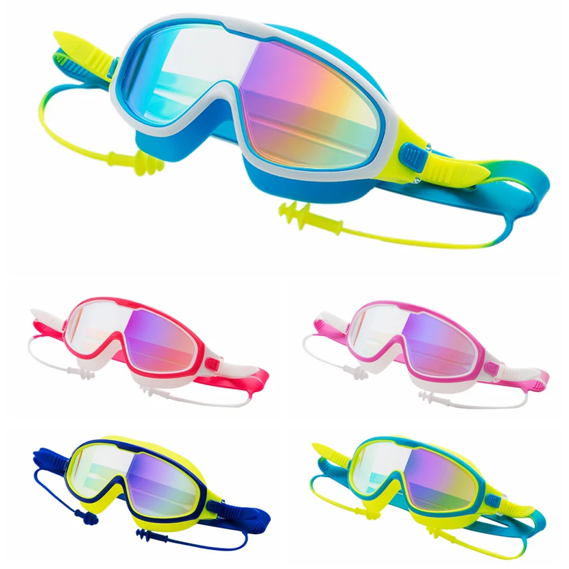 

Противотуманные очки для плавания, детские силиконовые очки, водонепроницаемые очки для дайвинга и плавания с затычками для ушей