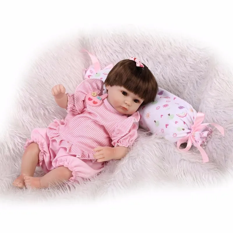 

New arrivals 17inch Reborn Babies Doll Silicone Baby Dolls 42cm bebe alive stylish toys adorable doll kids birthday gift
