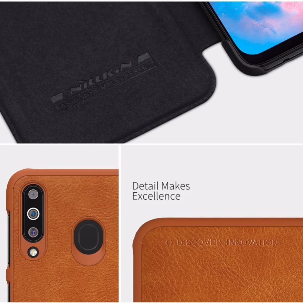 Кожаный чехол для Samsung M30 защитный флип-чехол Nillkin QIN Galaxy чехол-бумажник | Мобильные