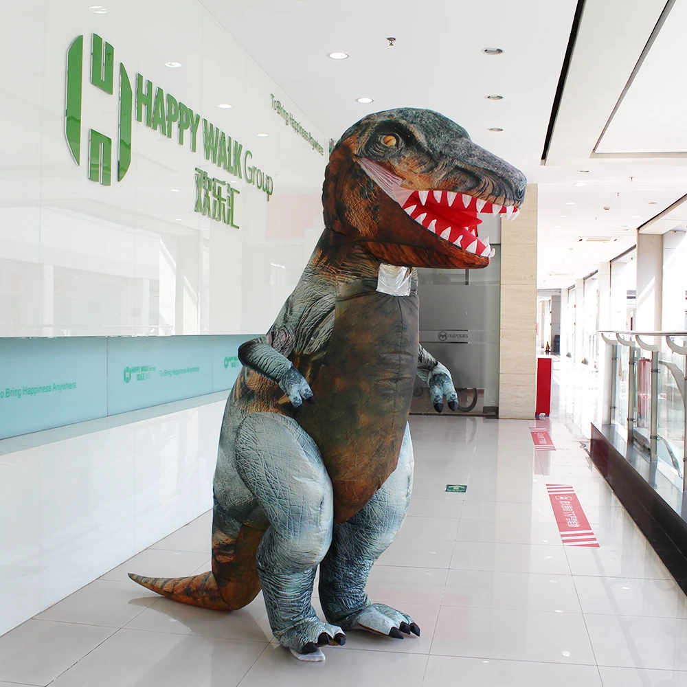 Надувной костюм динозавра T REX Рождественский карнавальный животного для