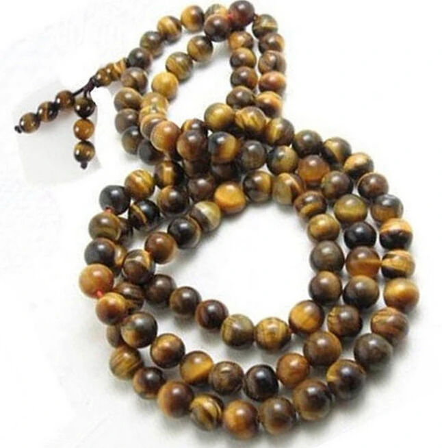 

Hot sell -Tibetan 108 6mm Tiger Eye Yoga Meditation Prayer Beads Mala Necklace -Bridal jewelry free shipping