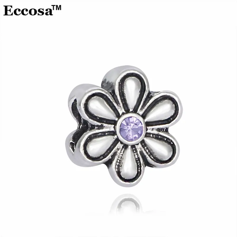 Eccosa ювелирные изделия посеребренные Bijoux Хрустальный цветок Бусины 6 цветов