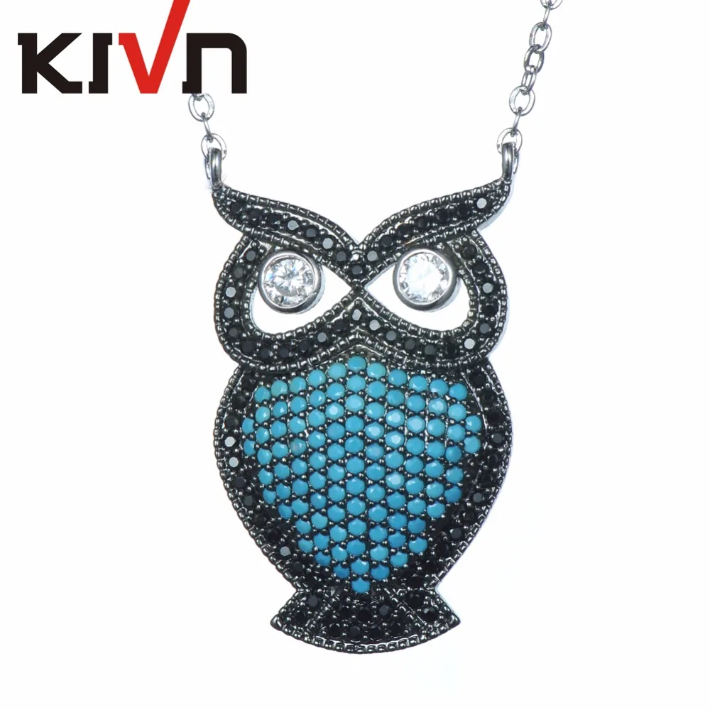 Модные ювелирные изделия KIVN кубический цирконий животное милая сова для женщин и