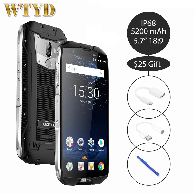 Oukitel WP5000 Водонепроницаемый смартфон с 5 7 дюймовым дисплеем восьмиядерным