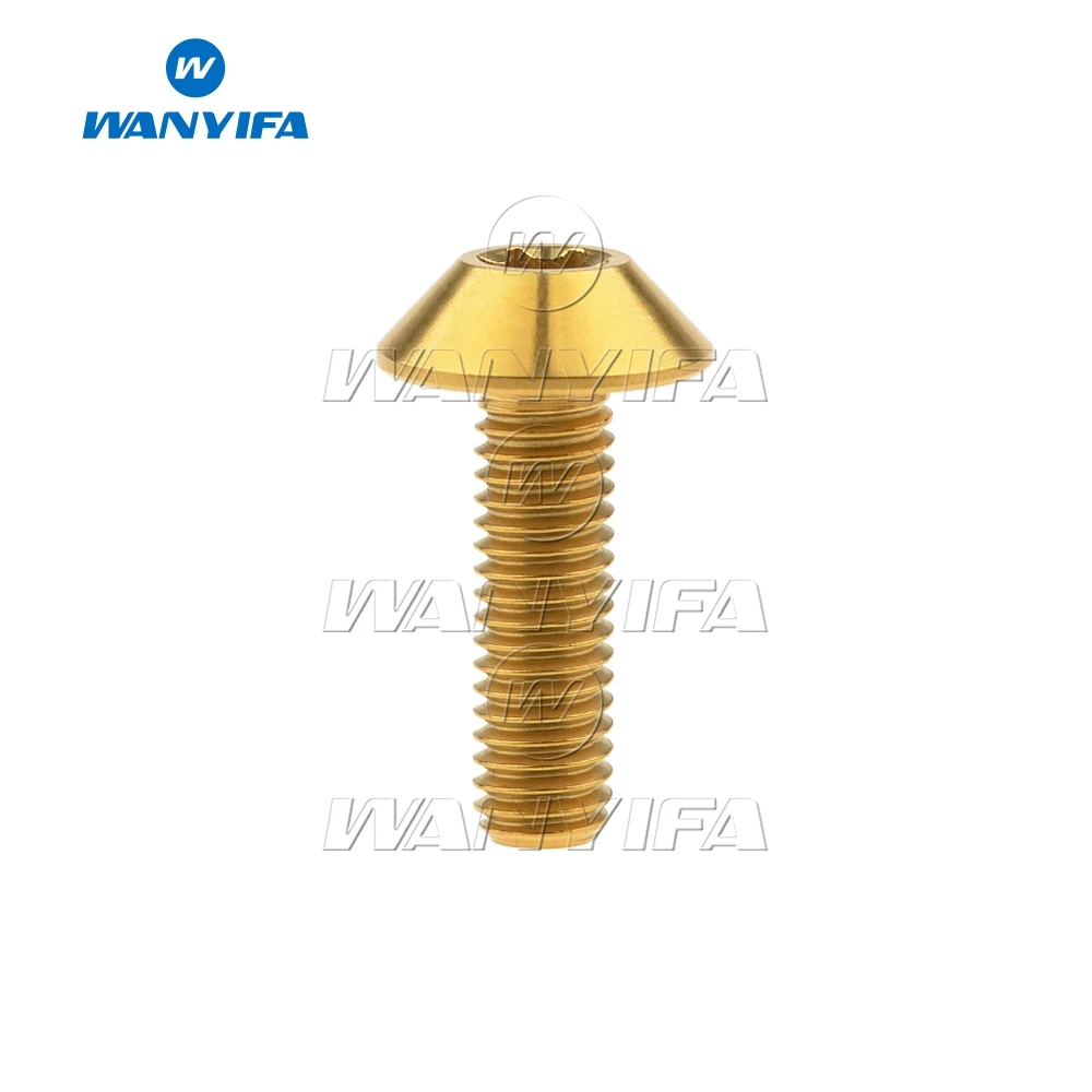 Gold Титановый "Wanyifa" Ti M6x12 15 20 мм кнопки с шестигранной головкой болт - Цвет: Gold