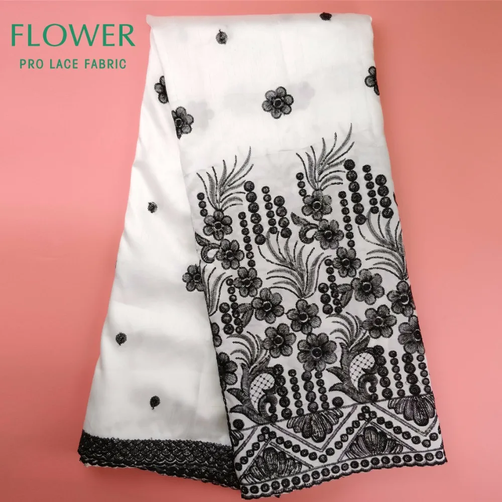 Высококачественная расшитая блестками кружевная ткань в белом цвете новая