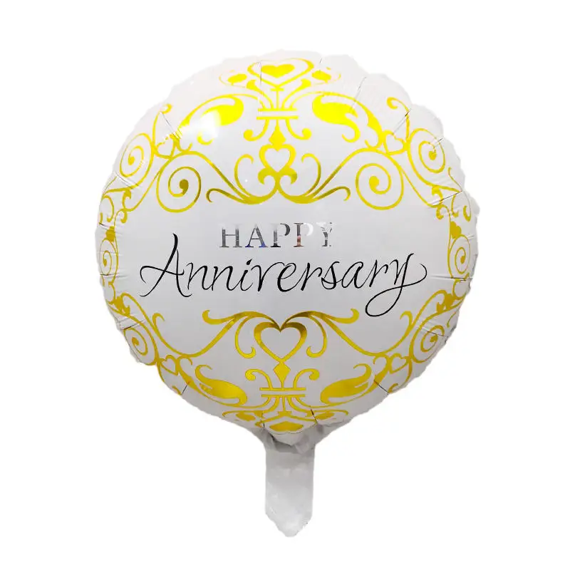 10pcs 18inch Happy Anniversary congratulations round Balloons Wedding Engagement Party Helium Globos Supplies Anniversary Gifts - Цвет: Мятно-зеленый