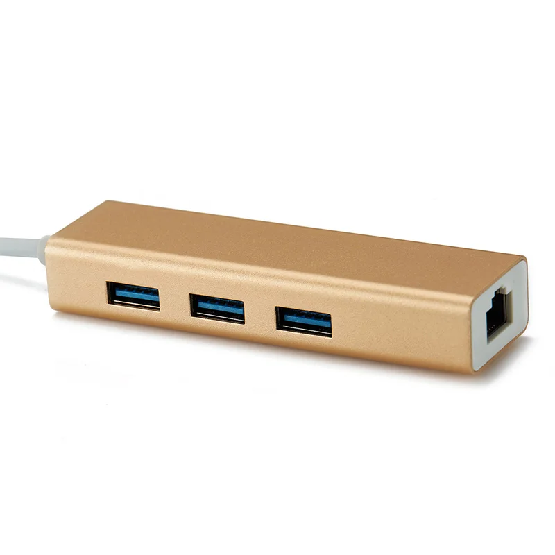Адаптер с 3 портами USB 1 Тип C на Gigabit Ethernet LAN RJ45 высокоскоростная сетевая карта