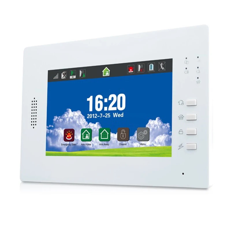 7-дюймовая сенсорная клавиатура QUAD Band GSM Alarm Home DIY System с беспроводным сенсором безопасности 868МГц Smart Socket Free APP Control on.