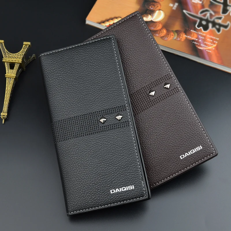 Marca hombres del designer larga cartera cuero matorral Monederos dinero masculino bolsillo Pochette embrague tarjeta tutulares | Багаж и