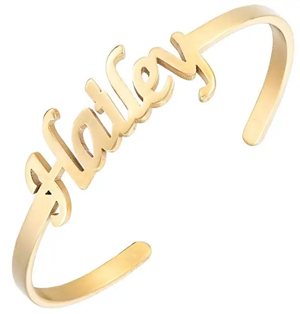 Модные ювелирные изделия розовое золото именные браслеты индивидуальный