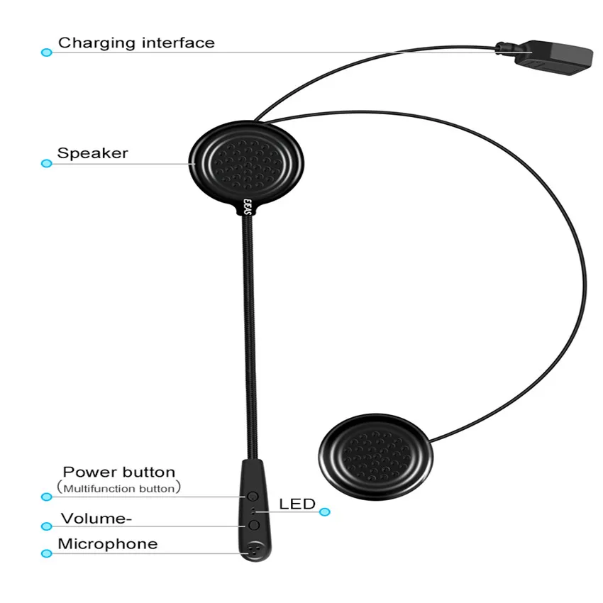 EJEAS E1 мотоциклетная Bluetooth гарнитура для внутренней связи шлема мотоциклетной