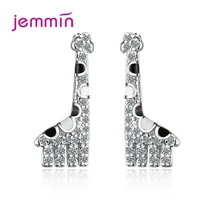 new fashion korean style women animal giraffe design 925 sterling silver cubic zircon stud earrings ear jewelry birthday gift