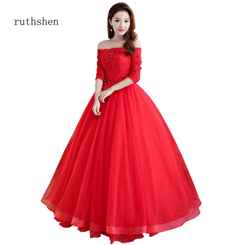 Ruthshen платья для дебютантов новинка 2020 Quinceanera красные Бальные с открытыми плечами