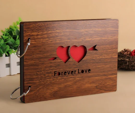 2016 DIY 8 inch photo Album 30 pages Photo Albums wood(Forever Love)Cover scrapbooking paper scrapbook album for wedding | Дом и сад