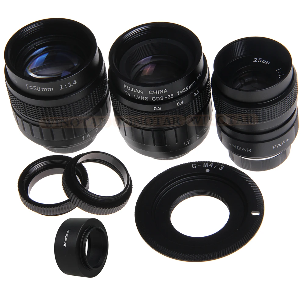 Фуцзянь 35 мм F1.7 объектив для видеонаблюдения + 25 f1.4 телевизора 50 Panasonic Olympus Micro 4/3 m4/3