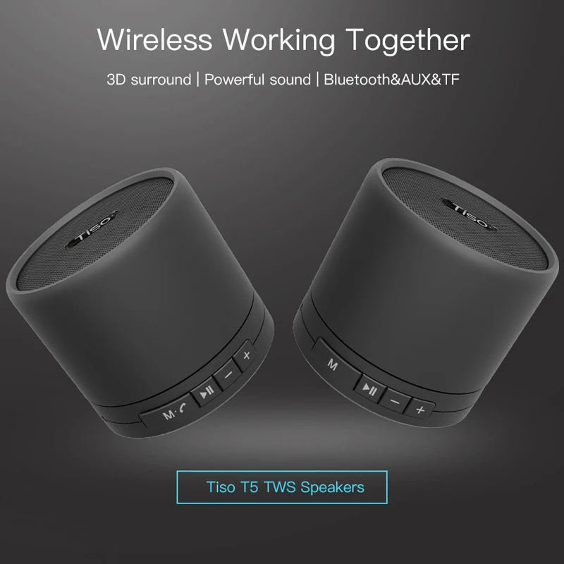 Tiso T5 10w TWS true беспроводные bluetooth стереоколонки|Портативные колонки| |