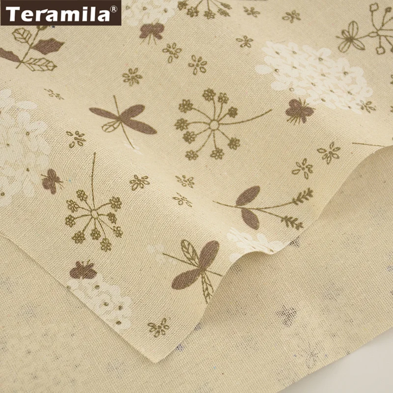 Лен Ткань цветы конструкции teramila Текстиль для дома хлопок Вышивание Материал tissu