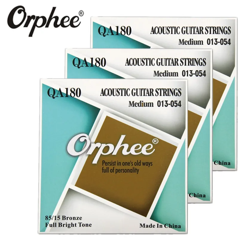 

Orphee QA180 013-054 Acoustic Guitar Strings 80/15 Bronze Hexagonal alloy Vacuum Packaging Musical Instrument Accessories 3Set