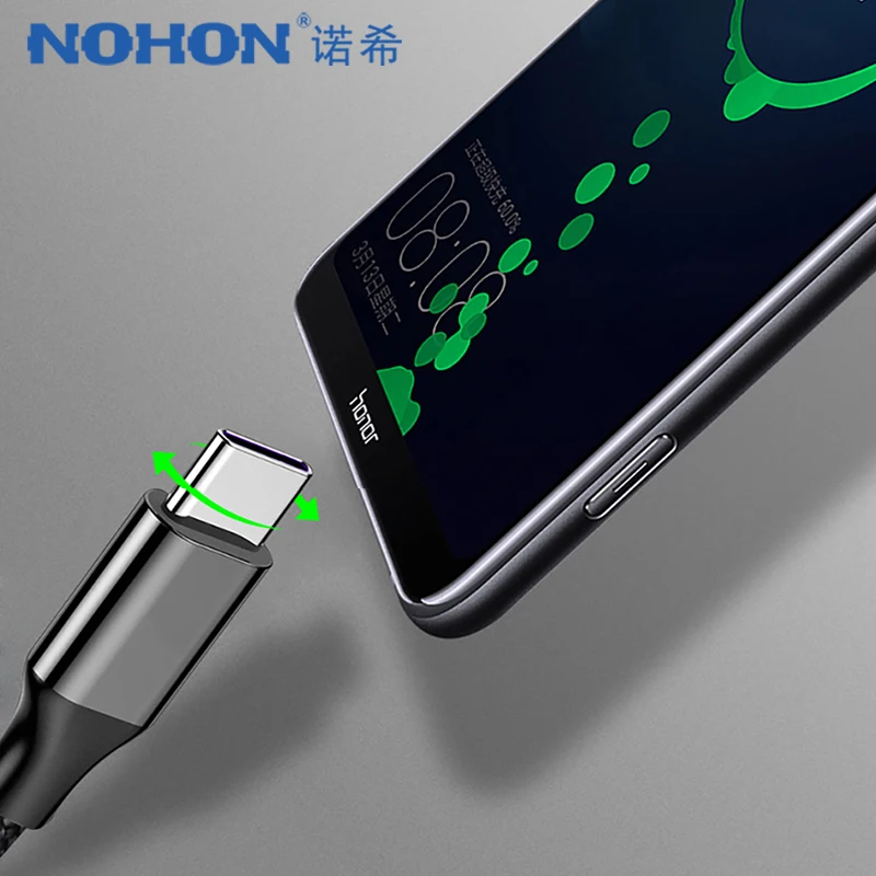 Кабель NOHON USB 5A Type C для Huawei P10 Mate10 9 Pro Samsung Xiaomi Mi 5X 6X redmi Note7 OnePlus шнур быстрой зарядки и