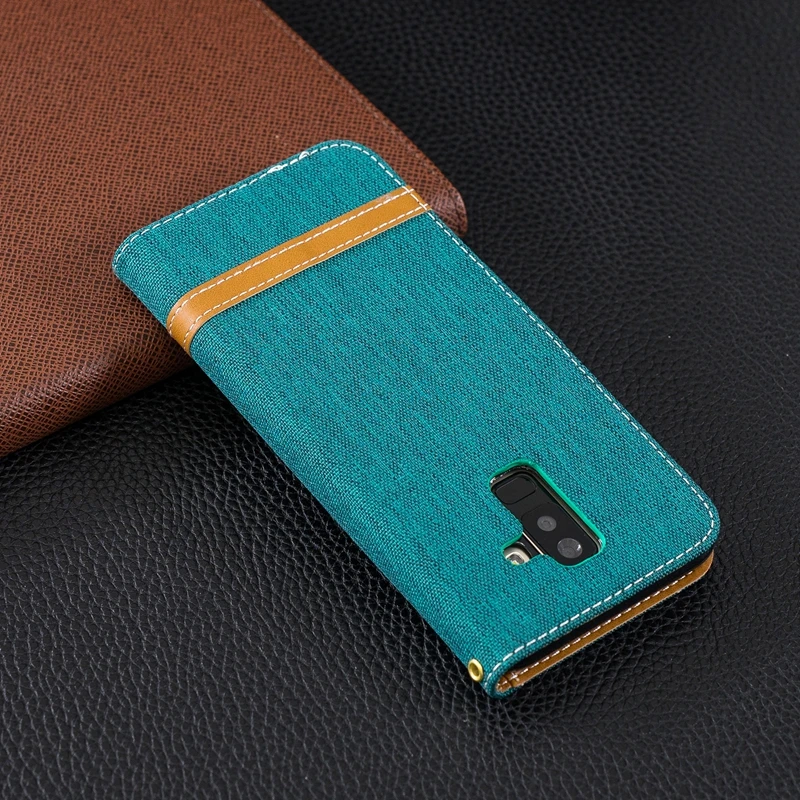 Magnetic Holder Wallet Case For Samsung Galaxy A6 A8 Plus 2018 Color Cloth Phone Bag A3 A5 2016 2017 Flip Cover | Мобильные телефоны
