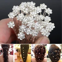 20pcs wedding bridal pearl flower rhinestone hair pins clips bridesmaid size 8mm 20pcsset