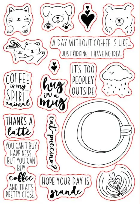 Прозрачный силиконовый штамп Latte Love печать для скрапбукинга сделай сам