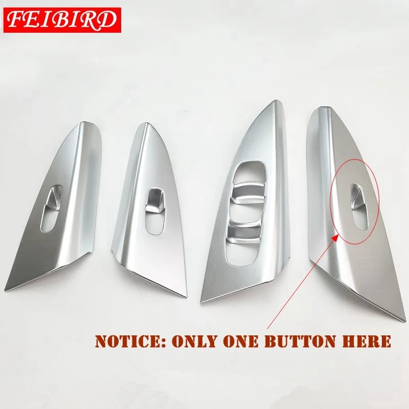 4 PCS For Nissan Sentra / Sylphy 2016 2017 2018 ABS MATTE SILVER Inner Door Armrest Window Lift Button Accessories Cover Trim | Автомобили