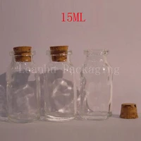 15ml transparent glass bottle with cork15cc empty cosmetic containermakeup sub bottling50pclot