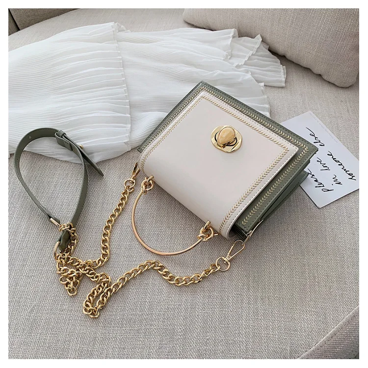 

ETAILL Contrast Color Crossbody Bags for Women 2019 Small Vintage Bag Retro Female Pu Leather Hasp Messenger Bags for Girl