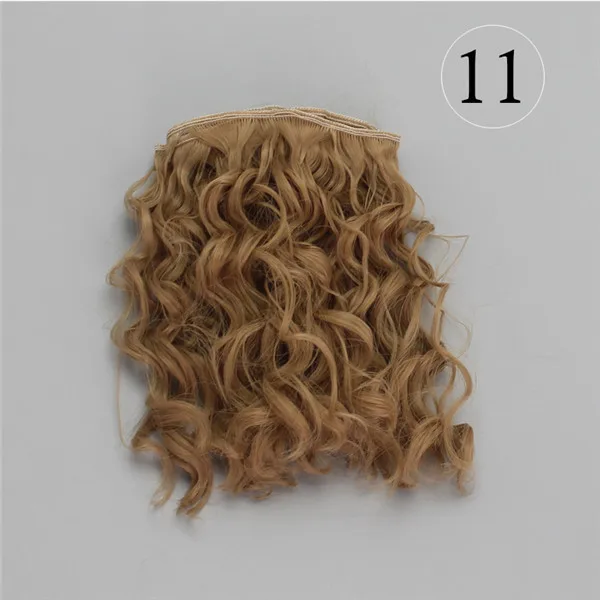 Color 11 15 см кукольные волосы для 1/3 1/4 1/6 BJD diy кукла натуральные волнистые кукольные парики деревья молочный Шелковый парик термостойкие высокотемпературные кукольные волосы - Цвет: Color 11