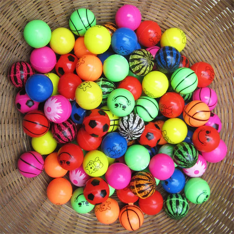 30pcslot funny toy balls mixed bouncy ball solid floating bouncing child elastic rubber ball of bouncy toy 25mm free global shipping