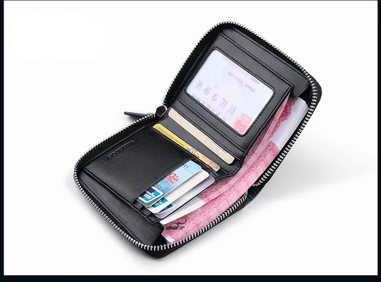Модный кожаный маленький кошелек на молнии для мужчин, мини-кошелек PL171320