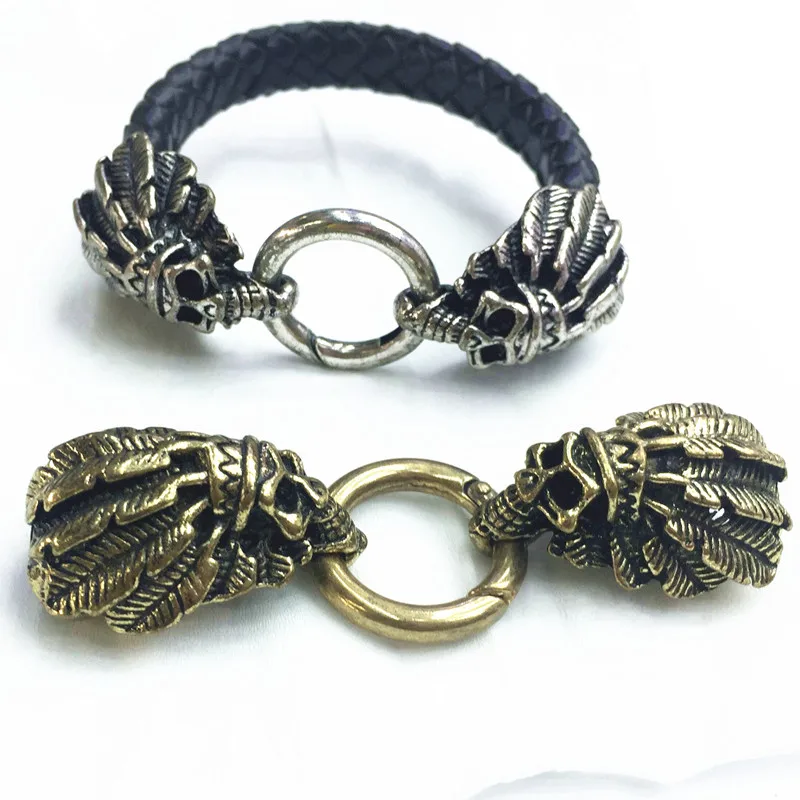 Череп Кожаный Шнур цинкового сплава Винтаж s Подвески на кожаном шнурке