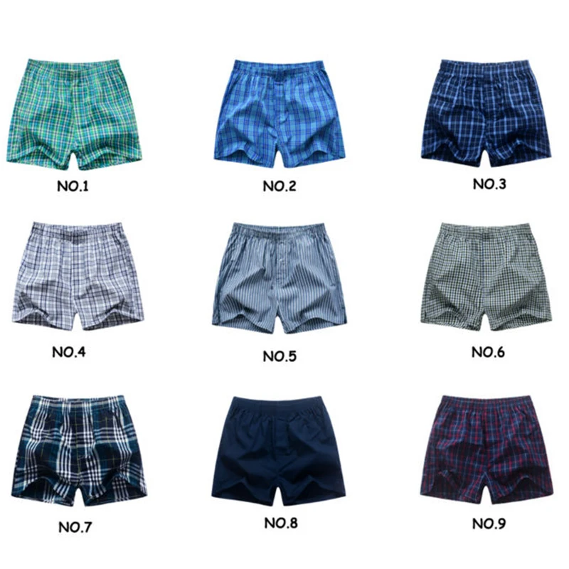 Мужские хлопковые трусы боксеры в клетку 4 шт./лот|panties stretch|home gym equipment treadmillpanties