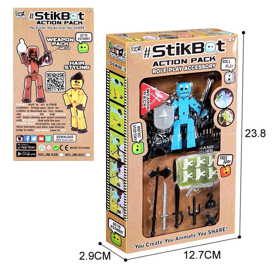 DIY StikBot Dolla присоска оружие фигурка ролевая игра липкий робот кукла Creat аксессуар подарок случайный цвет 1 шт. 8 см