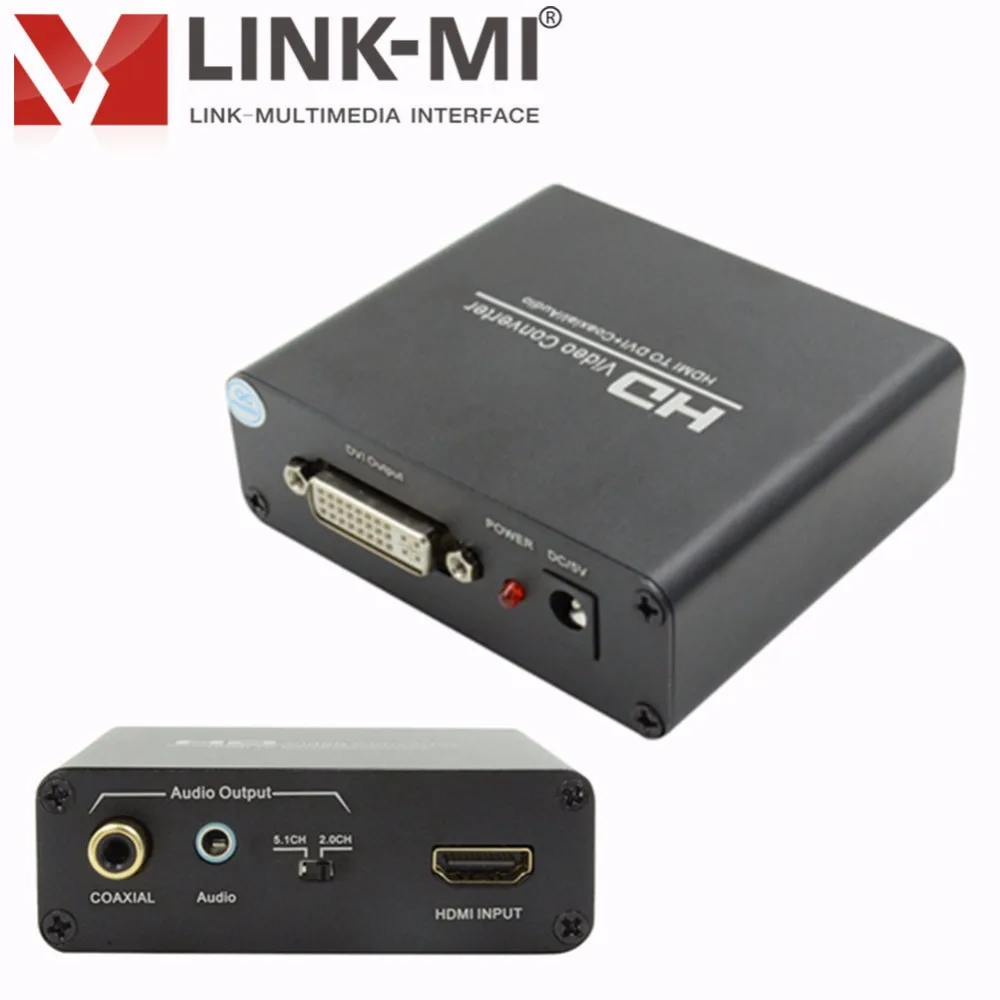 LINK MI преобразователь HDMI DVI с коаксиальным и аудиоразъемом 3 5 мм совместимый 1 HD Video