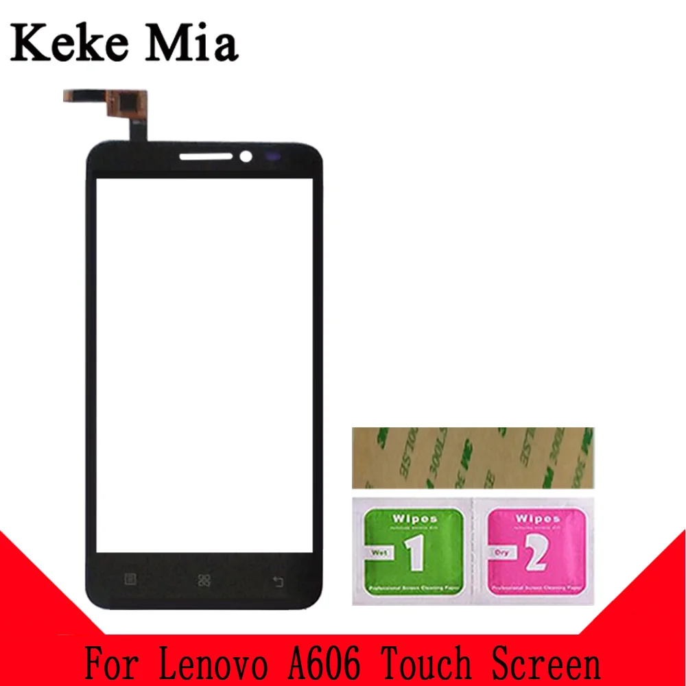 Black No Tools Keke Миа 5," A606 сенсорный экран для lenovo A606 Сенсорное стекло Переднее стекло дигитайзер панель сенсор Бесплатный клей+ салфетки - Цвет: Black No Tools