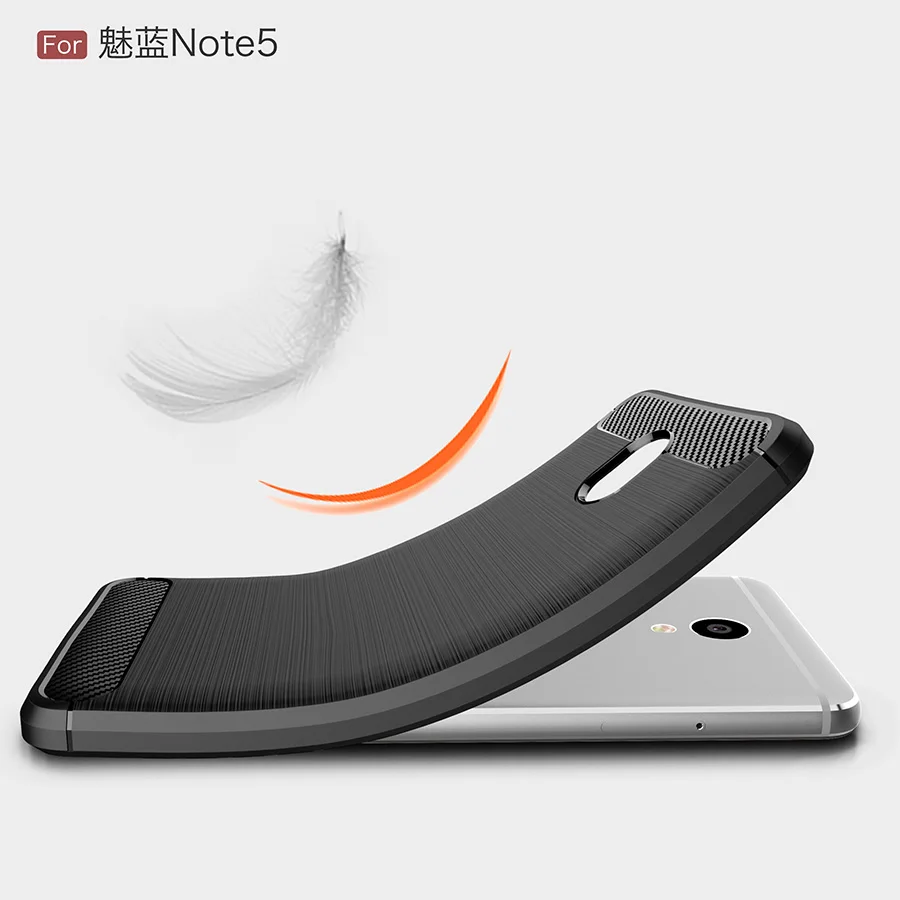 Phone Case for Meizu M5 Note Cover Carbon Fibre Brushed TPU Silicone Cases Meilan 5 Mobile Bag |