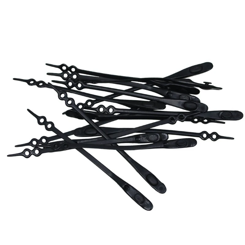 

14pcs/pack Sports Sneaker Accessories Shoelaces Plastic Double Hole Elastic No Tie Shoestring For Outdoor Children