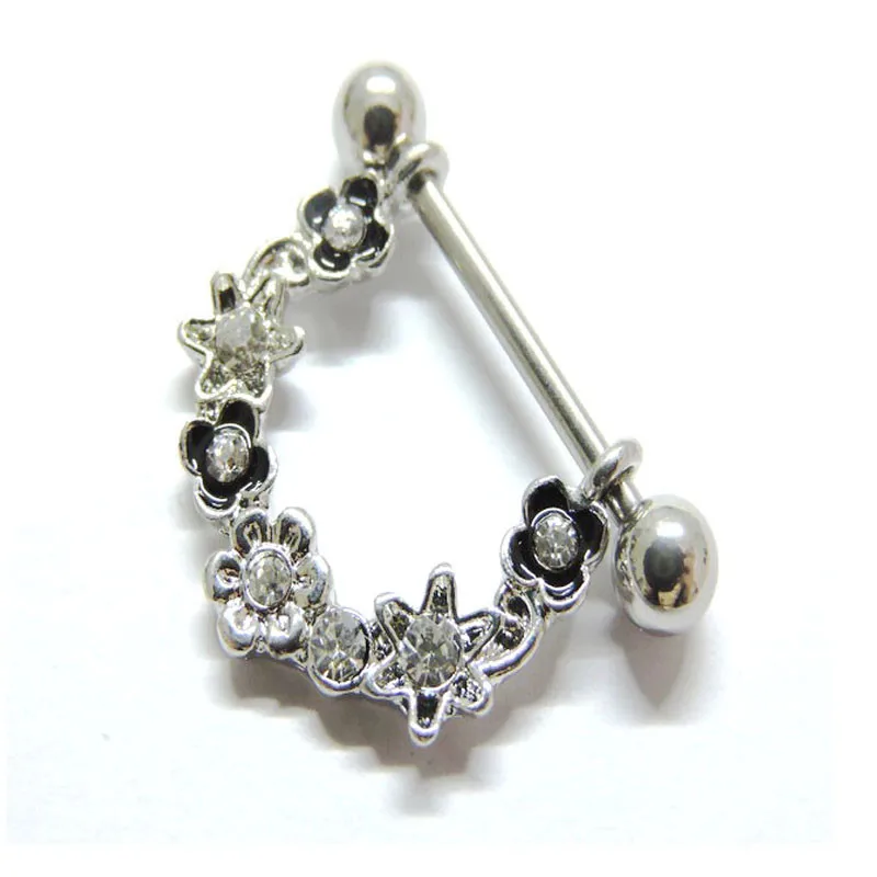 2 шт. женские бриллиантовые Пирсинг 14G 316L|nipple piercing|piercing nipplenipple piercing shield |