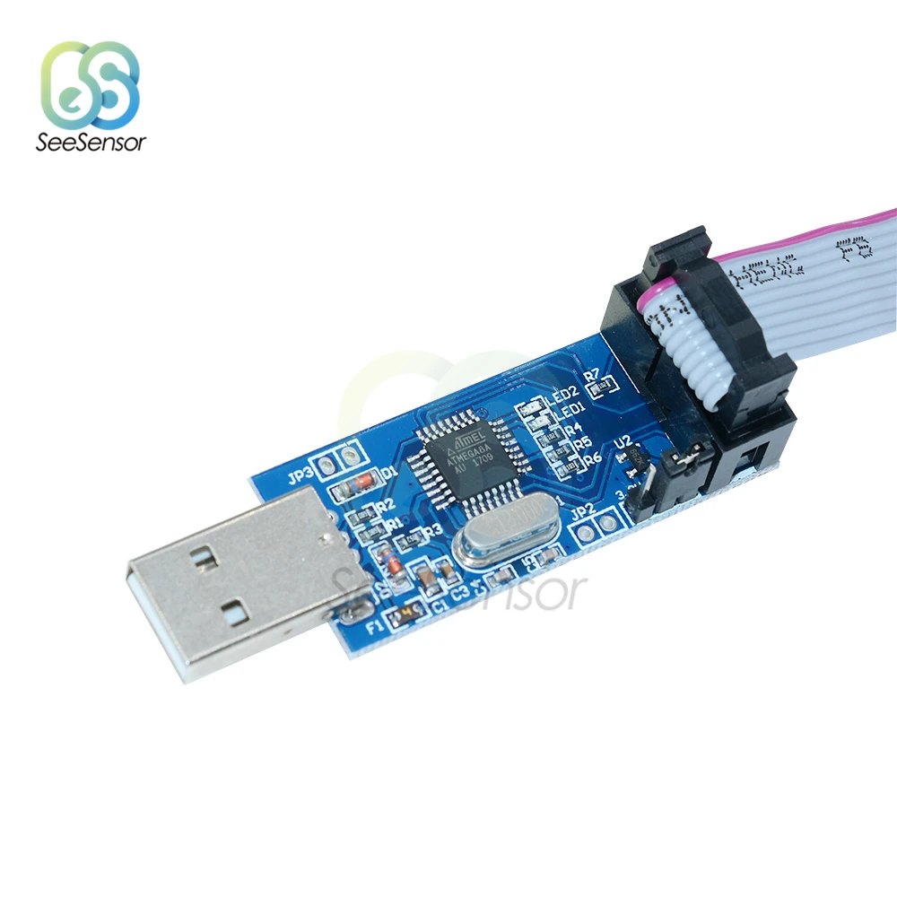 Программатор USBASP USBISP AVR USB ISP ASP ATMEGA8 ATMEGA128 с поддержкой Win7 64K и 10 контактным