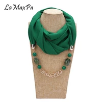 lamaxpa new design pendant scarf for women accessories hijab femme elegant pendants scarf ep resin alloy pendant scarf for girl