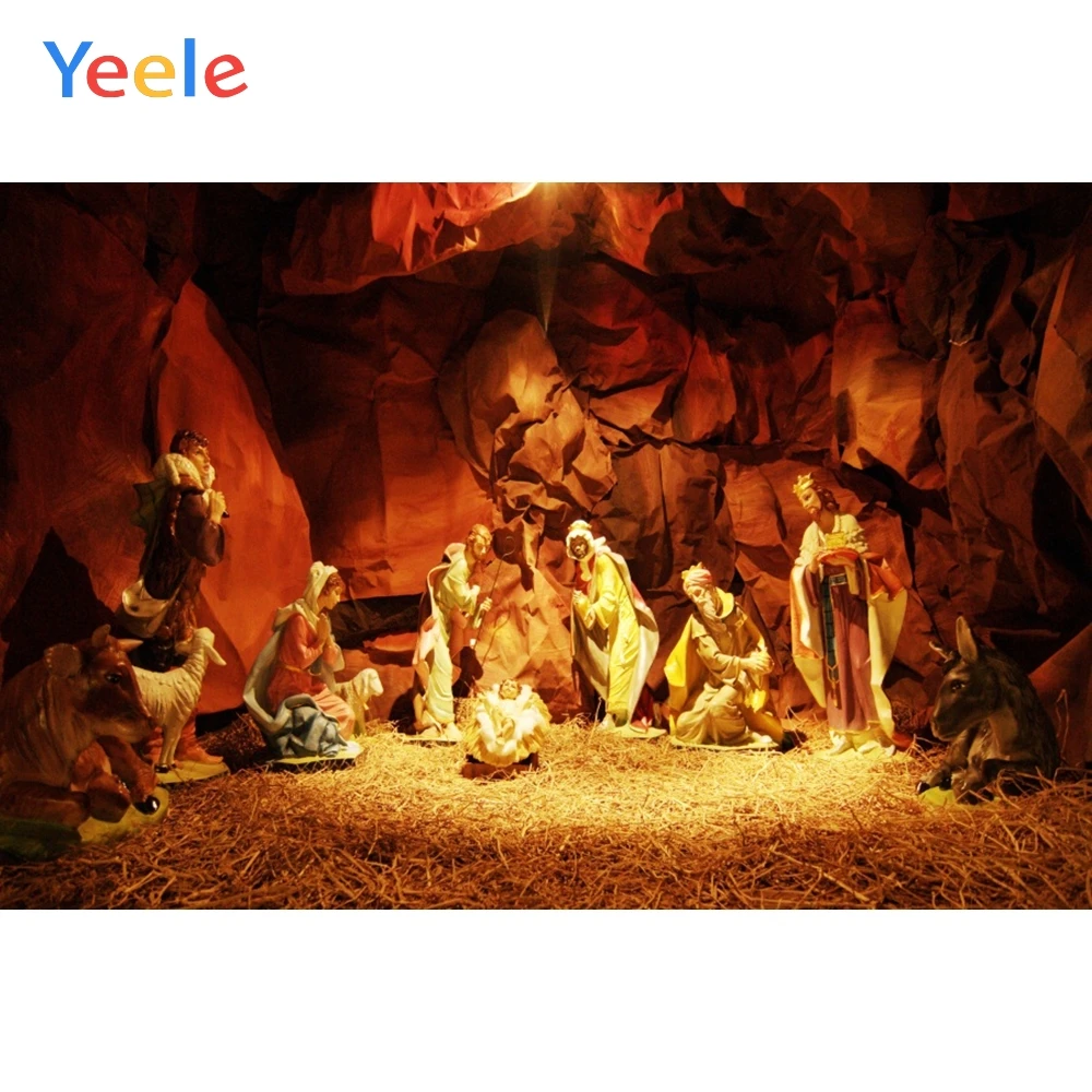 

Yeele Nativity Scene Jesus Birth Cave Religion Baby Photography Backgrounds Photographic Customized Backdrops for Photo Studio