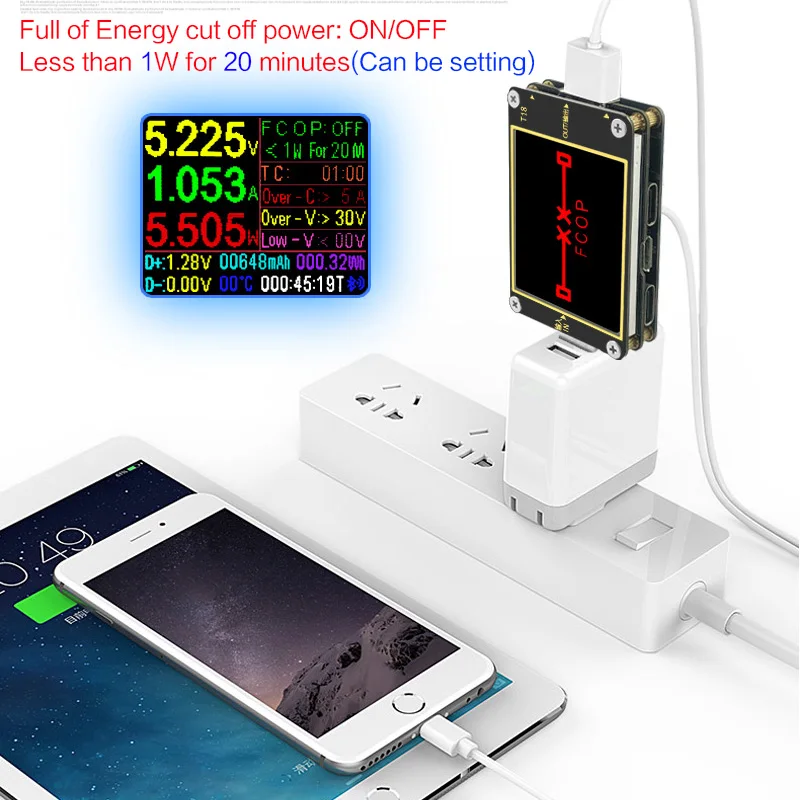 USB тестер T18 Цифровой dc мощность Вольтметр Амперметр Напряжение тока доктор 1," qc2.0 PD3.0 18 в 1 детектор