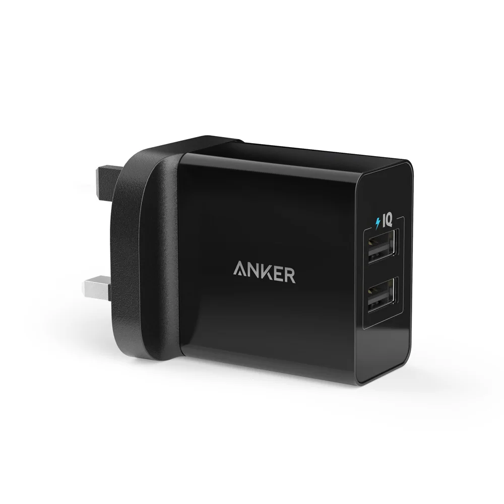 Anker 24 Вт 2-Порты и разъёмы USB Wall Зарядное устройство(вилка стандарта ЕС/Великобритания вилка) и PowerIQ Технология для iPhone, iPad, галактики, Nexus, htc, Motorola, LG и т. д - Тип штекера: Великобритания