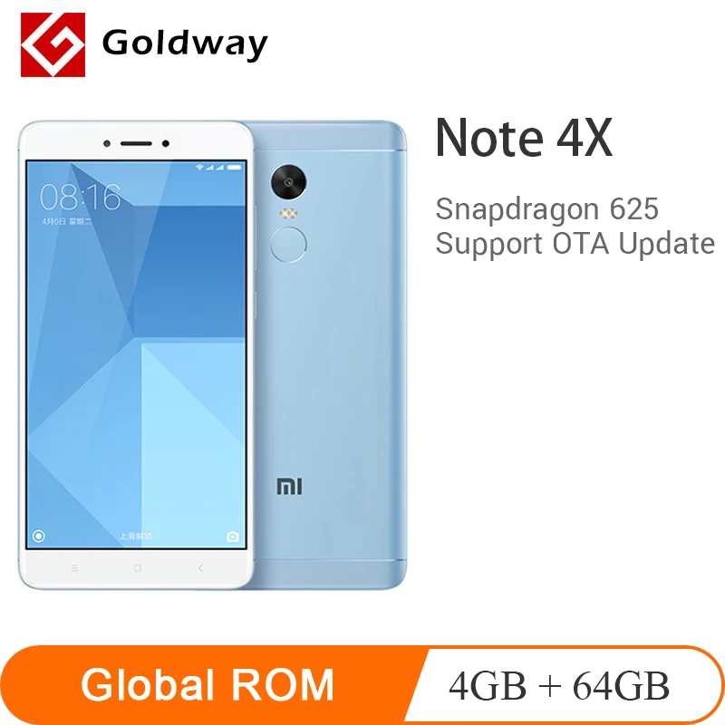 Оригинальный Xiaomi Redmi Note 4X4 ГБ ОЗУ 64 Гб ПЗУ мобильный телефон Snapdragon 625 Восьмиядерный