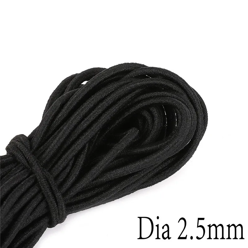 2 Meters Black Strong Elastic Rope Cords Bungee Shock Stretch String for Crafts DIY Outdoor Project Tents Kayak Boat Bag Luggage