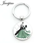 Романтические пары ключей JWEIJIAO, брелок с рисунком вальса, танцевальный танцор Танго, брелок с силуэтом Танго, брелок для ключей, подвеска для ключей на заказ DS39